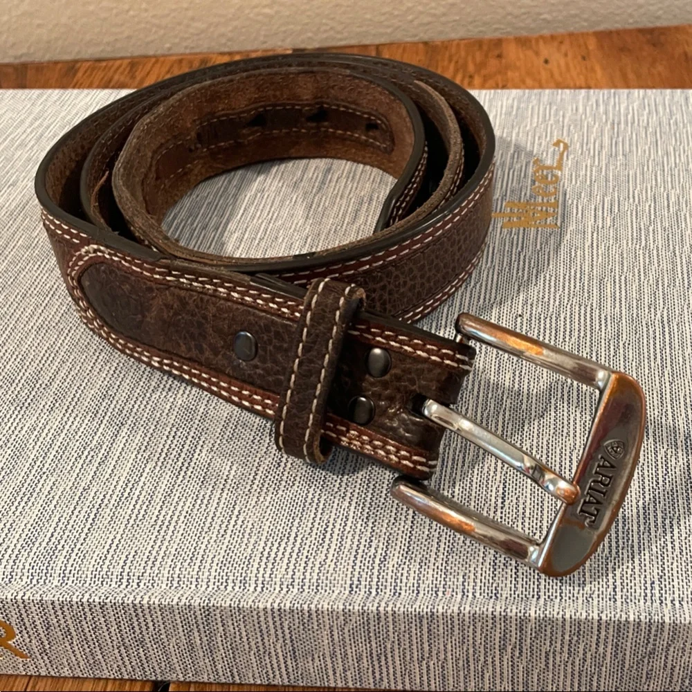Ariat Men’s Rowdy Leather Belt – Diesel Brown